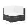 vidaXL 7-tlg. Garten-Lounge-Set mit Auflagen Poly Rattan Schwarz