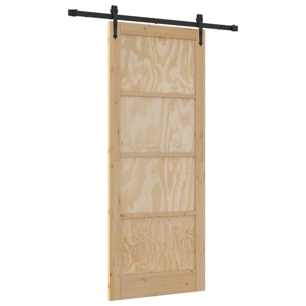 vidaXL Schiebet&uuml;r ORKDAL Braun 86 x 211 cm Massives Kiefernholz