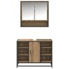 vidaXL Badezimmerm&ouml;bel-Set mit Regal 2 pcs Artisan-Eiche Holzwerkstoff