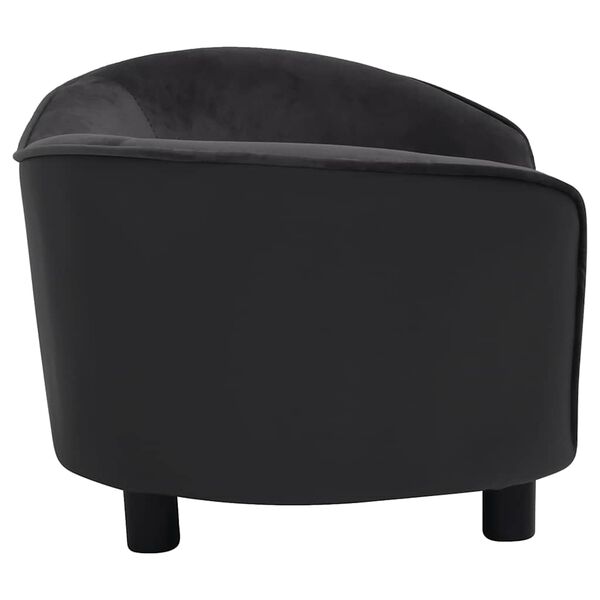 vidaXL Hundesofa Schwarz 69x49x40 cm Pl&uuml;sch und Kunstleder