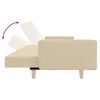 vidaXL Schlafsofa 2-Sitzer mit Fußhocker Creme Stoff