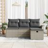 vidaXL Gartensofa-set mit Kissen mit Speicher 4 pcs Poly Rattan