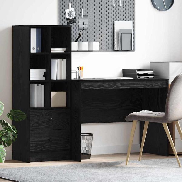 vidaXL Schreibtisch mit Schubladen 2 pcs Schwarz Eichen-Optik