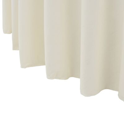 vidaXL 2 Stück Stretch-Tischdecken mit Rand Cremefarben 180 x 74 cm