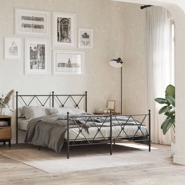 vidaXL Ersatz-Kopfteil Metall Schwarz 137 cm