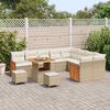 vidaXL Garten-Sofa-Set 12 pcs Beige und Creme Poly-Rattan