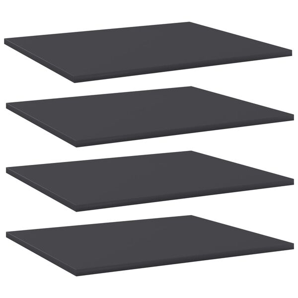 vidaXL B&uuml;cherregal-Bretter 4 Stk. Grau 60x50x1,5 cm Holzwerkstoff