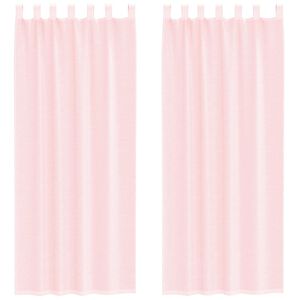 vidaXL Voile Vorh&auml;nge mit Schlaufen 2 Stk. Hellrosa 140x260 cm