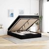 vidaXL Ottoman-Bett mit Matratze Schwarz 140x200 cm Stoff