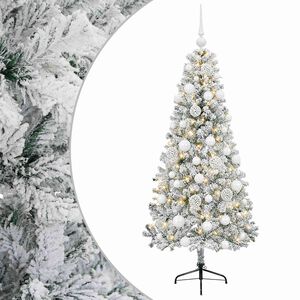 vidaXL K&uuml;nstlicher Weihnachtsbaum mit Weihnachtskugel 120 cm 150 LEDs