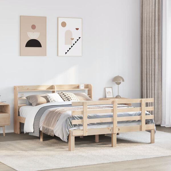 vidaXL Bettgestell mit Kopfteil ohne Matratze 120x200 cm