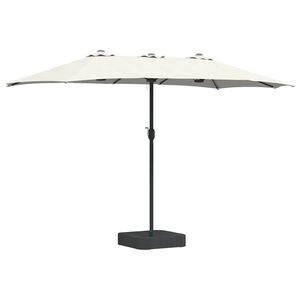 vidaXL Garten-Sonnenschirm Sand 385 x 209 x 244 cm Polyester und Stahl