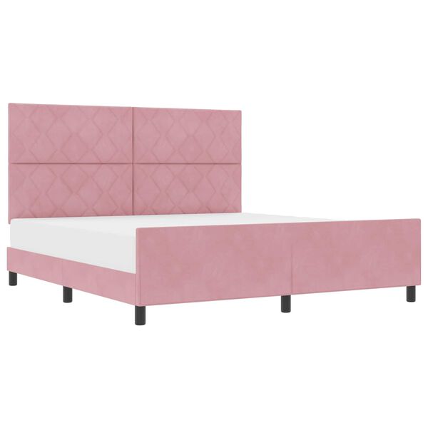 vidaXL Boxspringbett mit Kopfteil Rosa 180 x 200 cm Samt