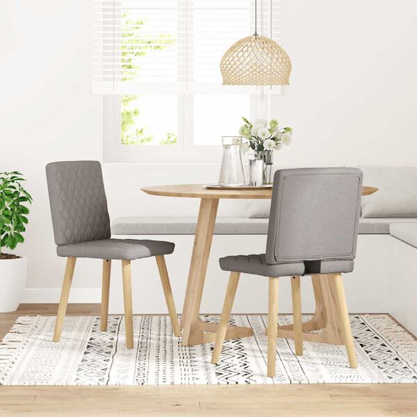 vidaXL Esszimmerst&uuml;hle 2 Stk. Taupe Stoff