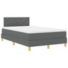 vidaXL LED Boxspringbett mit Matratze Dunkelgrau 120 x 200 cm Stoff