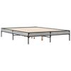 vidaXL Bettgestell Grau Sonoma 140x190 cm Holzwerkstoff und Metall
