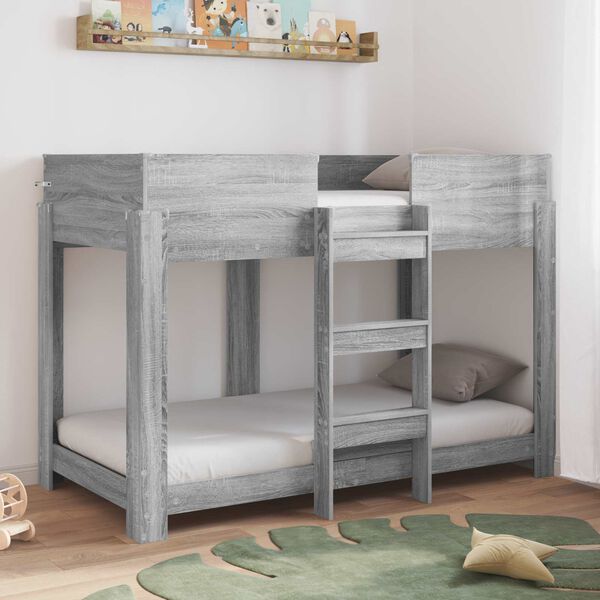 vidaXL Etagenbett f&uuml;r Kinder Graues Sonoma 80 x 160 cm Holzwerkstoff