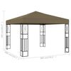 vidaXL Pavillon 3x3 m Taupe Stoff