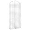 vidaXL Gabione mit Hochbogen 100x30x220/240 cm Verzinktes Eisen