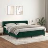 vidaXL Boxspringbett mit Matratze Dunkelgr&uuml;n 180x200 cm Samt