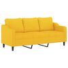 vidaXL 3-Sitzer-Sofa mit Kissen Hellgelb 180 cm Stoff