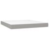vidaXL Boxspringbett mit Matratze & LED Hellgrau 160x200 cm Stoff