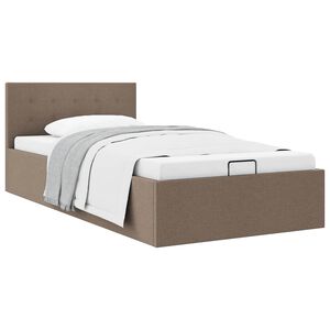 vidaXL Stauraumbett Hydraulisch Taupe Stoff 100&times;200 cm