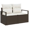 vidaXL Sofa Set mit Kissen 9 pcs Braun Poly-Rattan