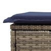 vidaXL 9-tlg. Garten-Sofagarnitur mit Kissen Grau Poly Rattan