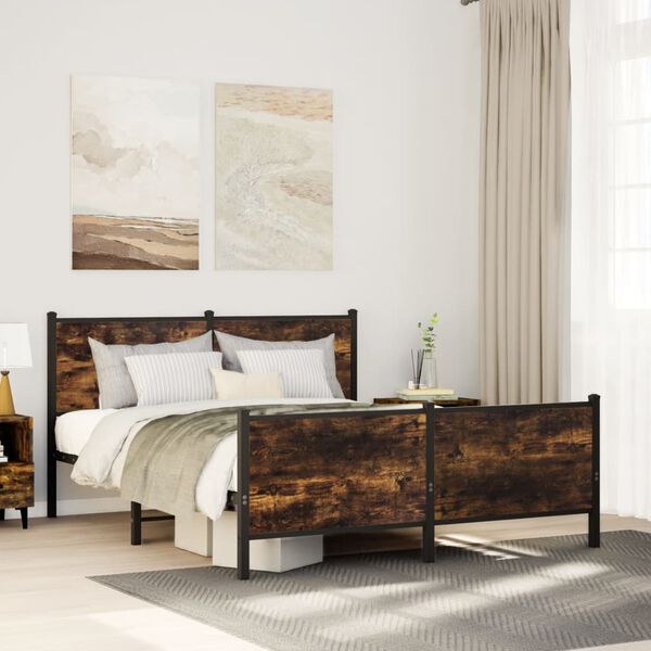 vidaXL Metallbett ohne Matratze R&auml;uchereiche 140x200 cm