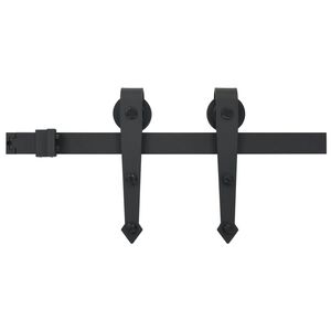 vidaXL Schiebet&uuml;rbeschlag-Set 183 cm Stahl Schwarz