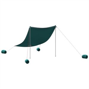 vidaXL Strand-Schattenzelt mit Sands&auml;cken Gr&uuml;n 214x236 cm