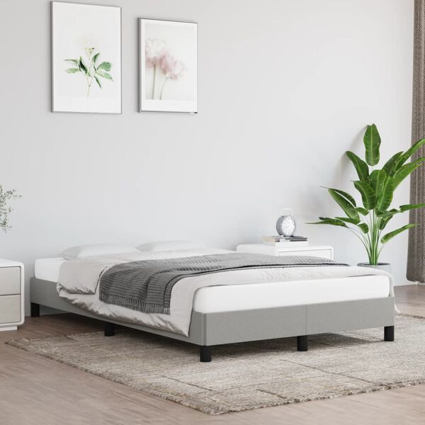 vidaXL Bettgestell ohne Matratze Hellgrau 120x200 cm Stoff