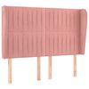 vidaXL Kopfteil mit Ohren Rosa 147x23x118/128 cm Samt