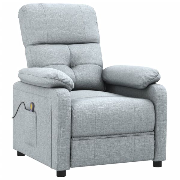 vidaXL Massagesessel Hellgrau Stoff