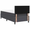 vidaXL LED Boxspringbett Dunkelgrau und Wei&szlig; 90 x 200 cm Cordstoff
