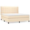 vidaXL Boxspringbett mit Matratze Creme 160x200 cm Stoff