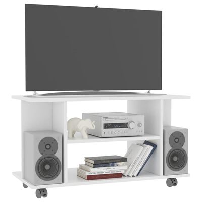 vidaXL TV-Schrank mit Rollen Weiß 80x40x45 cm Holzwerkstoff