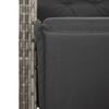 vidaXL 5-tlg. Garten-Bistro-Set mit Kissen Grau Poly Rattan