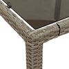 vidaXL 9-tlg. Garten-Essgruppe mit Kissen Hellgrau Poly Rattan & Glas