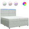 vidaXL Boxspringbett mit Matratze Hellgrau 200x200 cm Samt