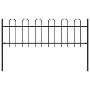 vidaXL Gartenzaun BOXTEL mit B&uuml;gelaufsatz Stahl 170 x 60 cm Schwarz