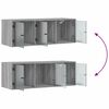 vidaXL Wandschrank mit Glast&uuml;ren Grau Sonoma 102x37x35 cm