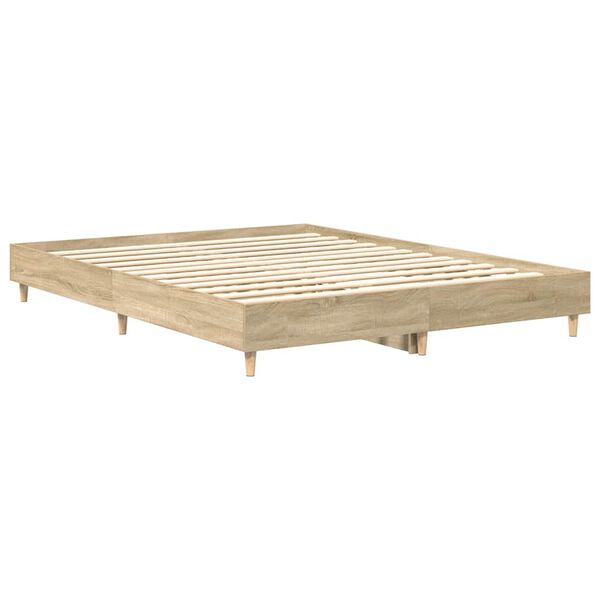vidaXL Bettgestell ohne Matratze Sonoma-Eiche 140x200 cm Holzwerkstoff