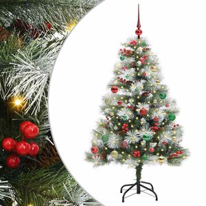 vidaXL K&uuml;nstlicher Weihnachtsbaum Gr&uuml;n und Wei&szlig; 150 cm