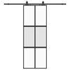 vidaXL Schiebet&uuml;r mit Beschlag Schwarz 76x205 cm Hartglas