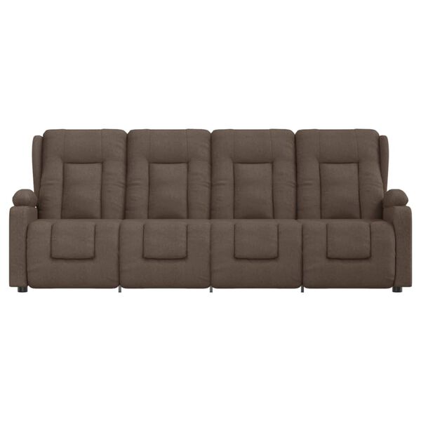 vidaXL 4-Sitzer Massagesessel mit Getr&auml;nkehalter Taupe Stoff