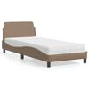 vidaXL Bett mit Matratze "Dover" Cappuccino-Braun 90x200 cm Kunstleder
