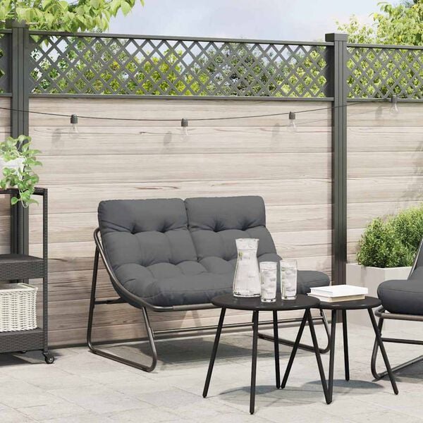 vidaXL gartenm&ouml;bel Schwarz 110 x 81 x 71 cm Pulverbeschichteter Stahl