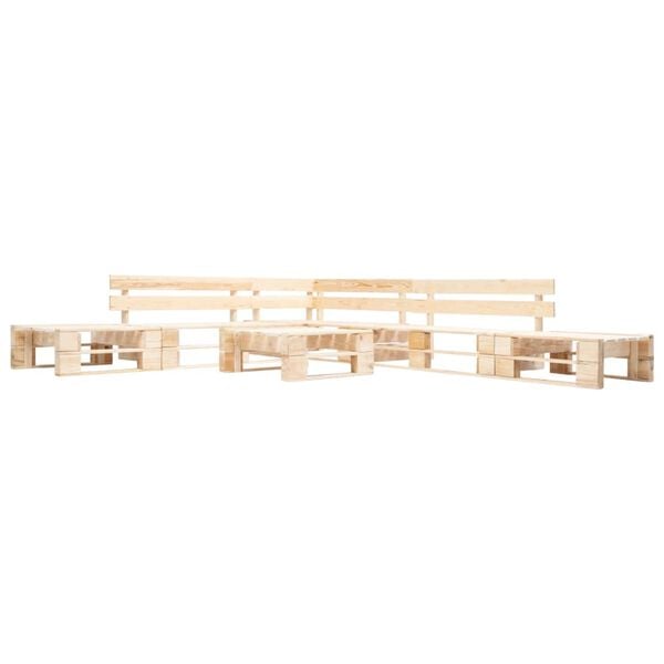 vidaXL 6-tlg. Paletten-Lounge-Set Holz Natur
